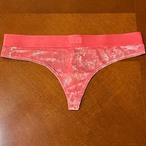 Victoria's Secret PINK Velvet Thong Elastic Waistband Panty Underwear Large NWT